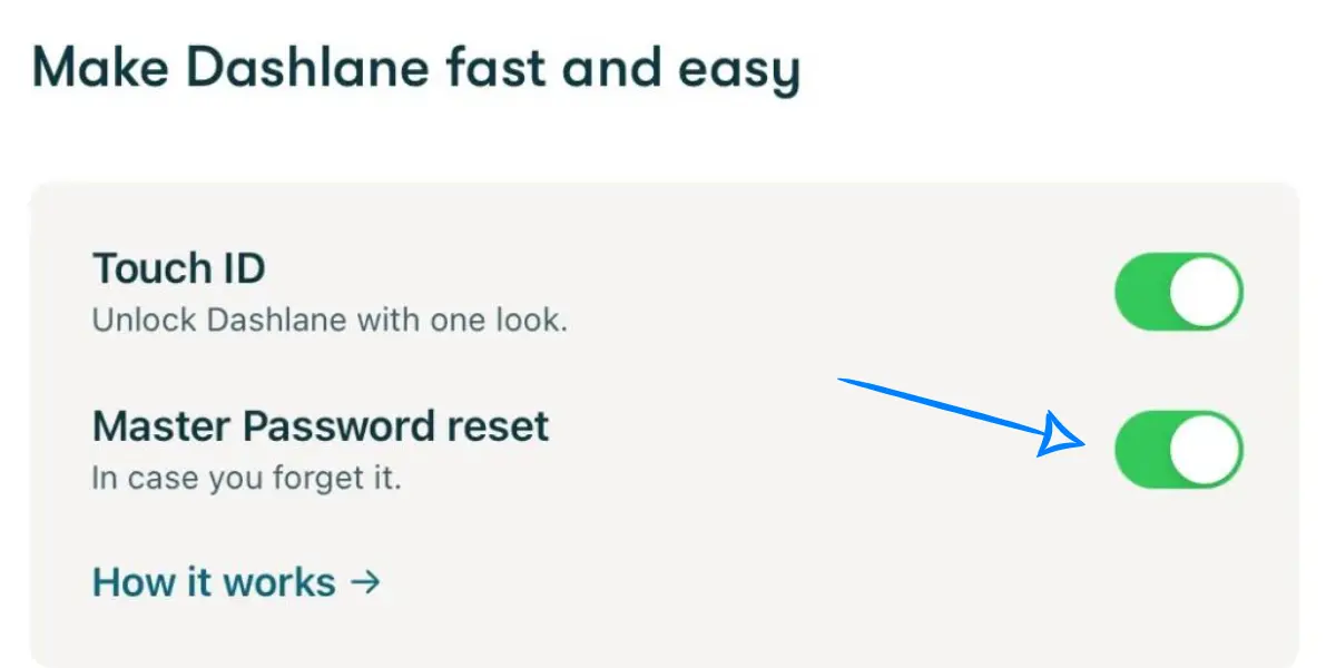 Dashlane Master Password Reset